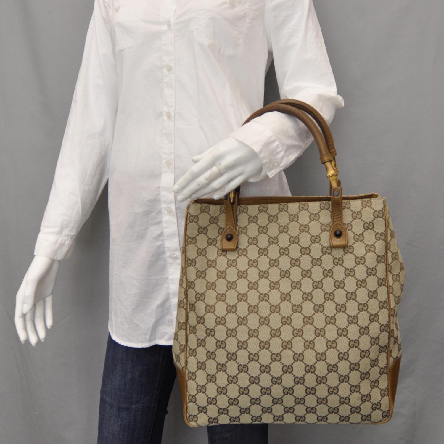 Gucci Monogram Bamboo Tote 2 of 8