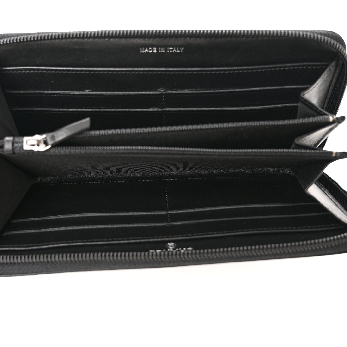 Lambskin Quilted Boy Zip Around Wallet Black