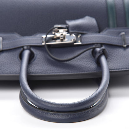 Hermes Togo Swift Officier Birkin 30 Bleu Nuit Vert Cypress 30 of 39