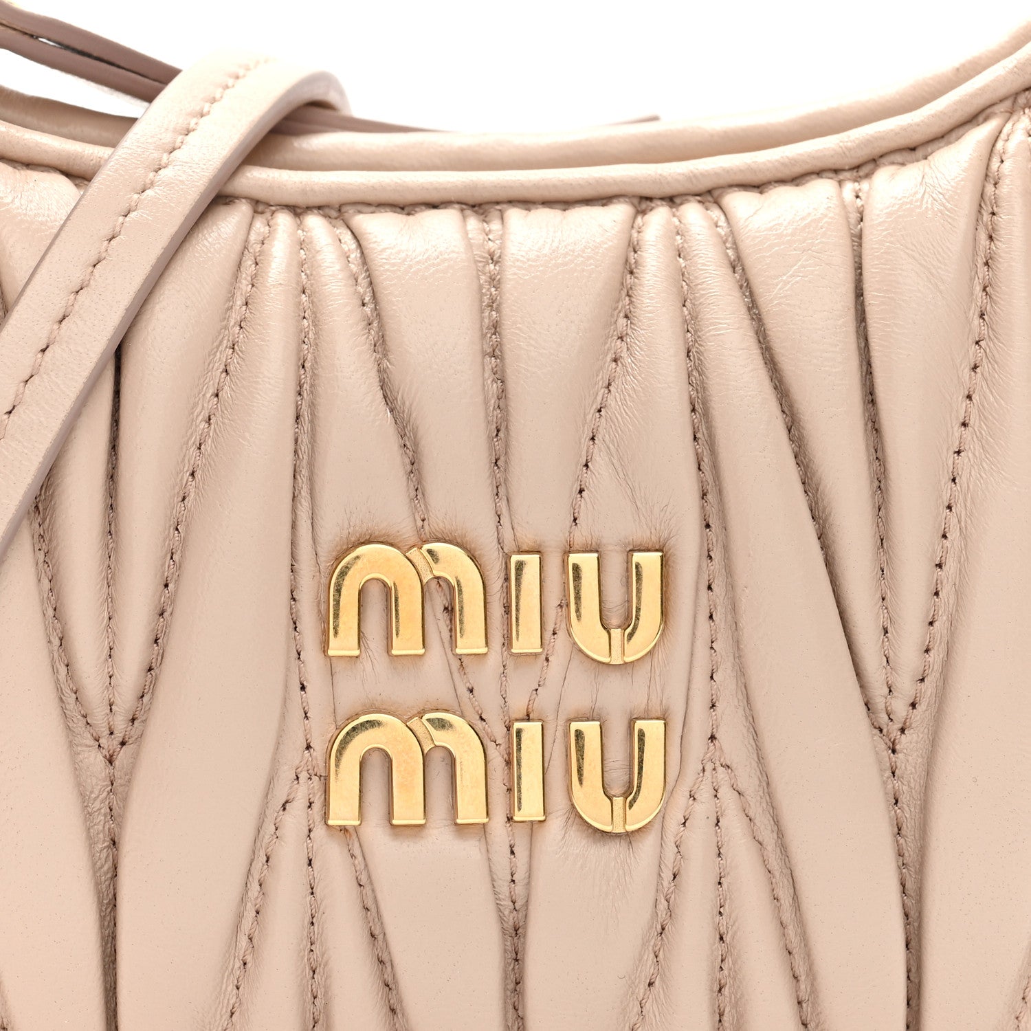 Miu Miu Velluto Froisse Matelasse Mini Wander Hobo Granito Cipria 7 of 9