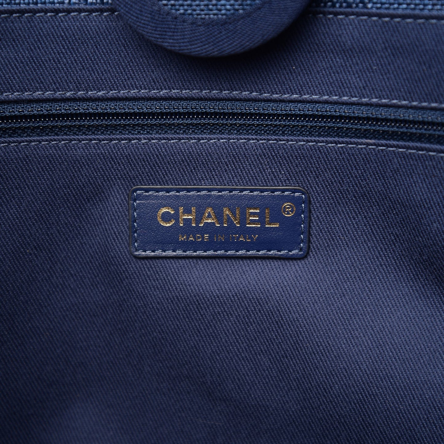 Mixed Fibers Striped Small Deauville Tote Navy Blue