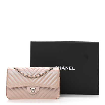 Chanel Metallic Caviar Chevron Quilted Medium Double Flap Light Gold 11 of 11
