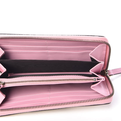 Gucci Calfskin Queen Margaret Zip Around Wallet Sugar Pink Hibiscus Red Mystic White 5 of 9