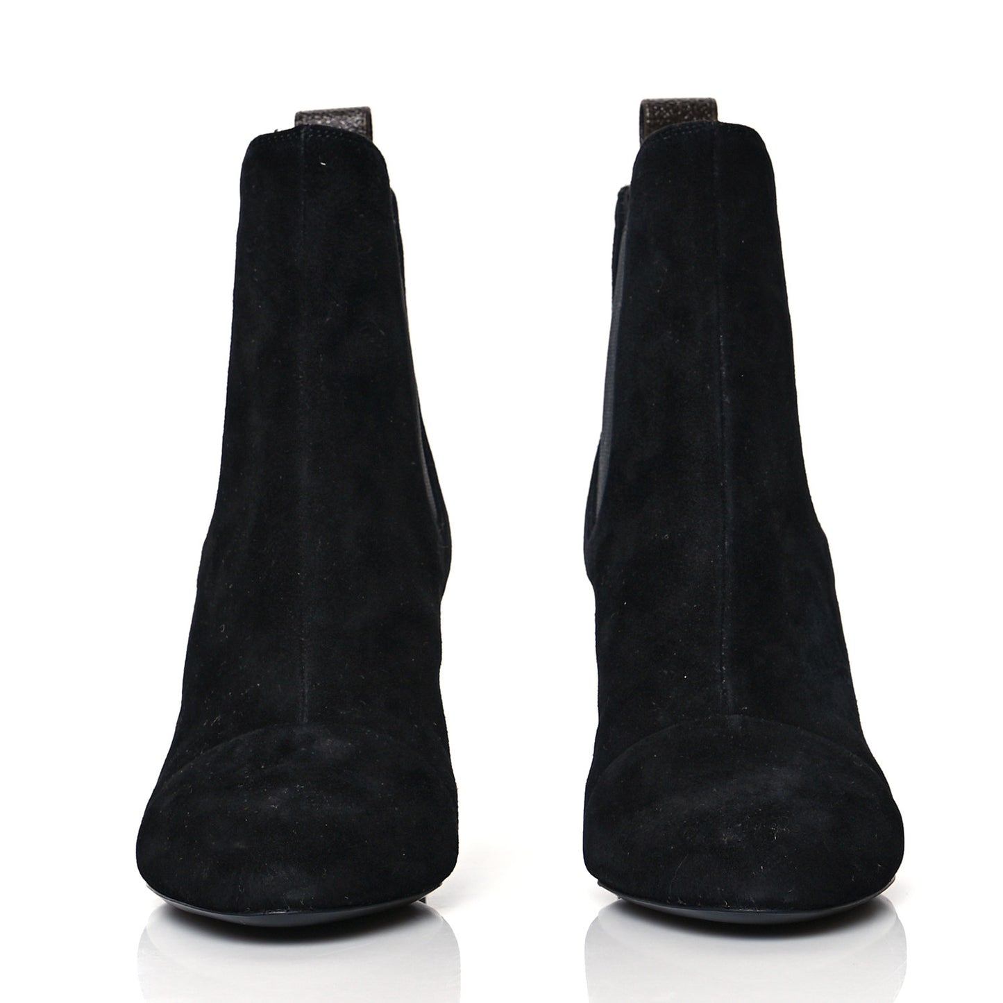 Suede Monogram Uniformes Cap Toe Chelsea 80mm Ankle Boots 34 Black