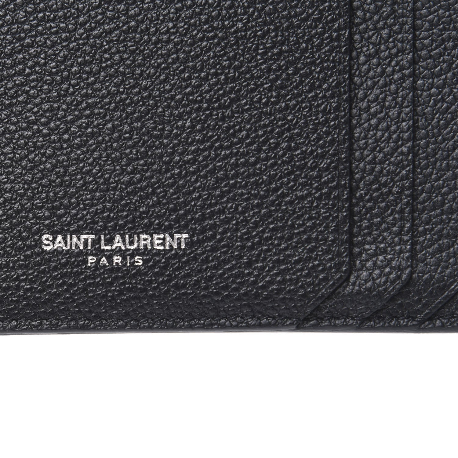 Saint Laurent Grained Calfskin 5 Fragments Zip Pouch Card Holder Black 7 of 8