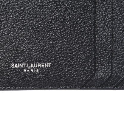 Saint Laurent Grained Calfskin 5 Fragments Zip Pouch Card Holder Black 7 of 8