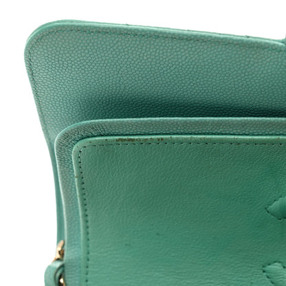 Chanel Caviar Flat Chevron Quilted Small Double Flap Green 13 of 13