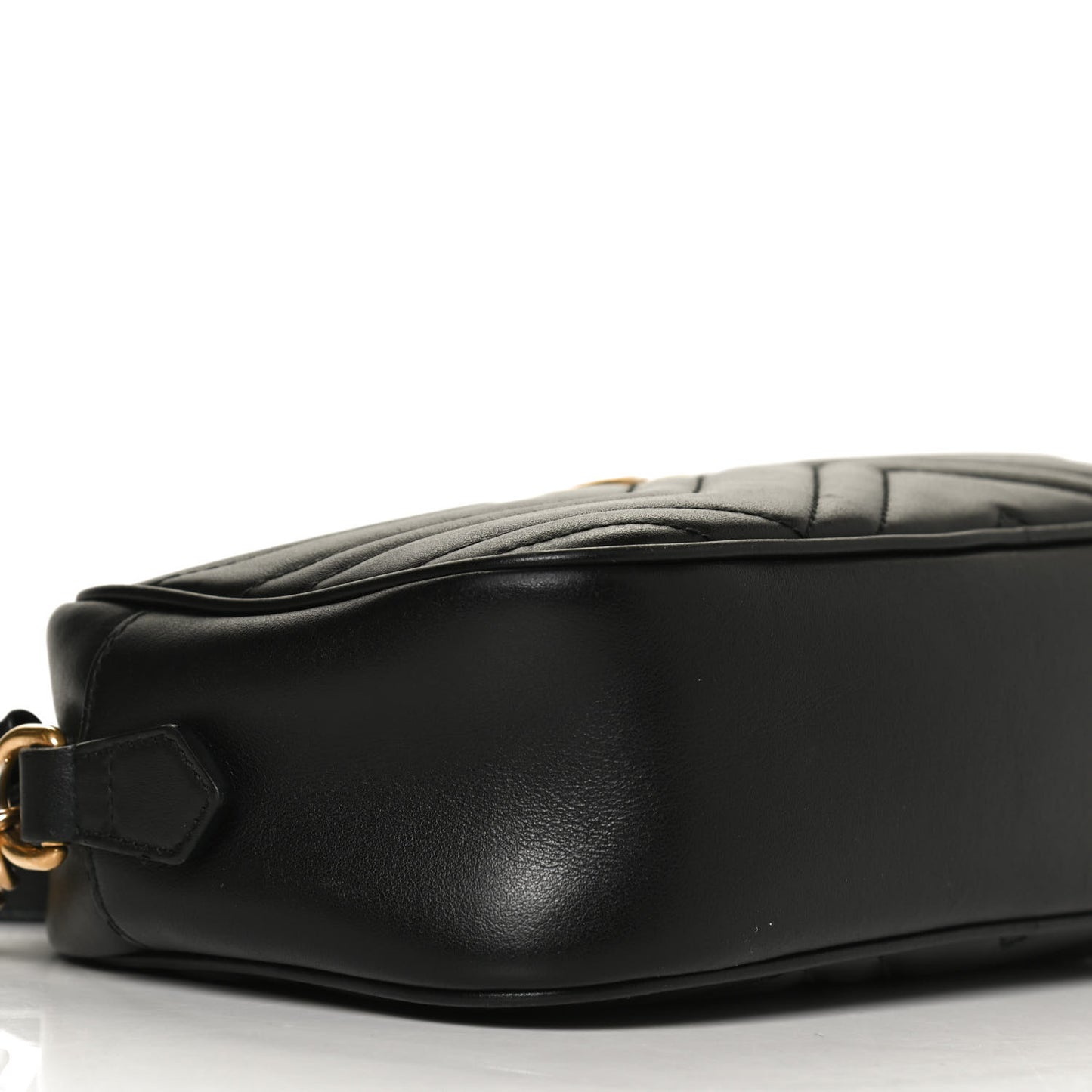 Calfskin Matelasse Small GG Marmont Chain Shoulder Bag Black