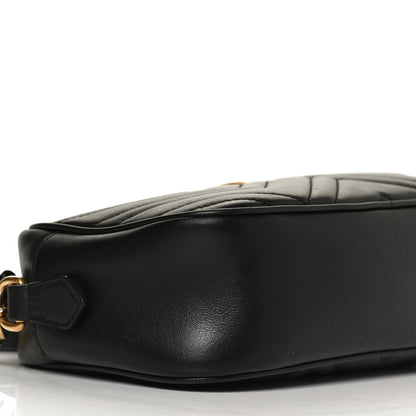 Gucci Calfskin Matelasse Small GG Marmont Chain Shoulder Bag Black 10 of 19
