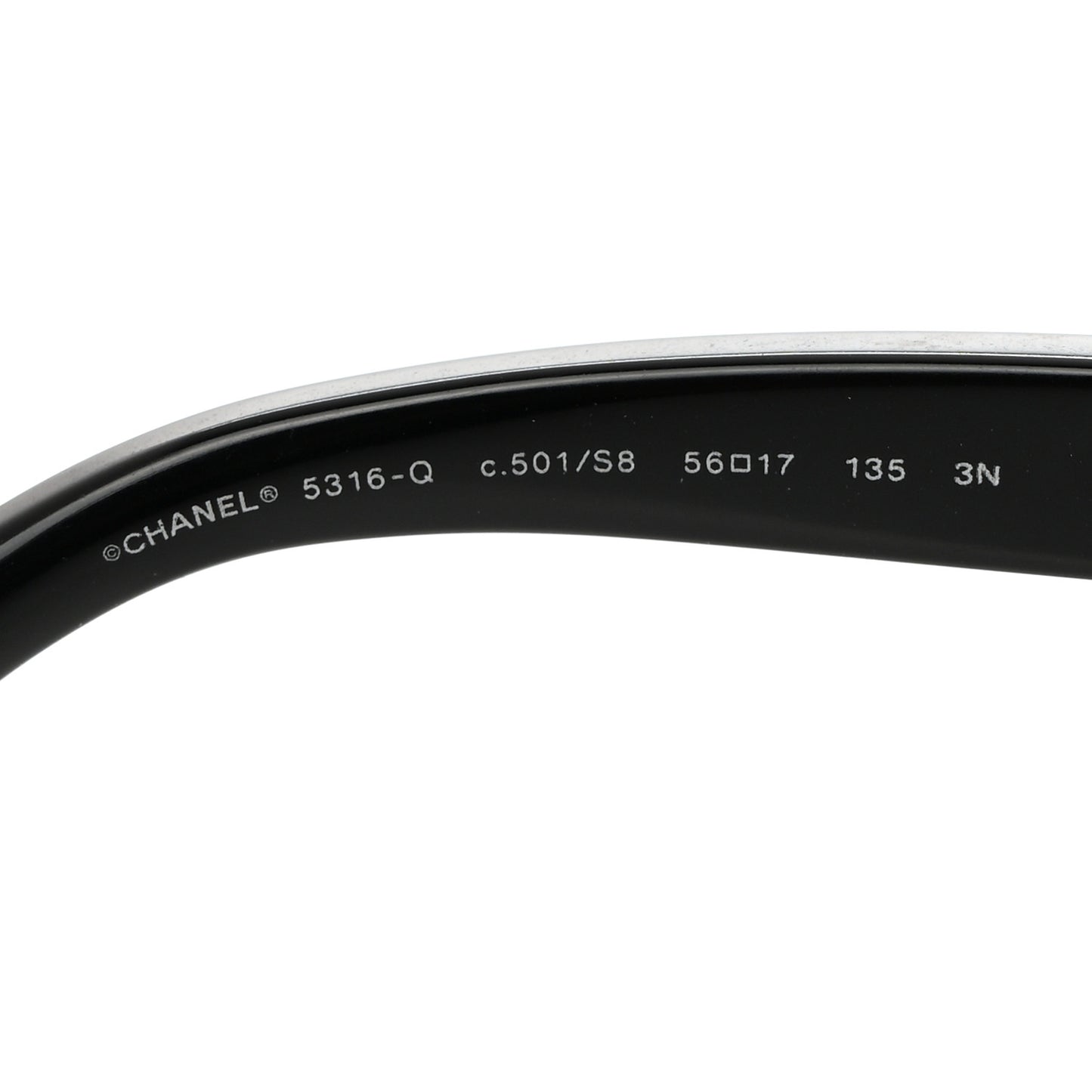Acetate Lambskin Camellia CC Sunglasses 5316-Q Black