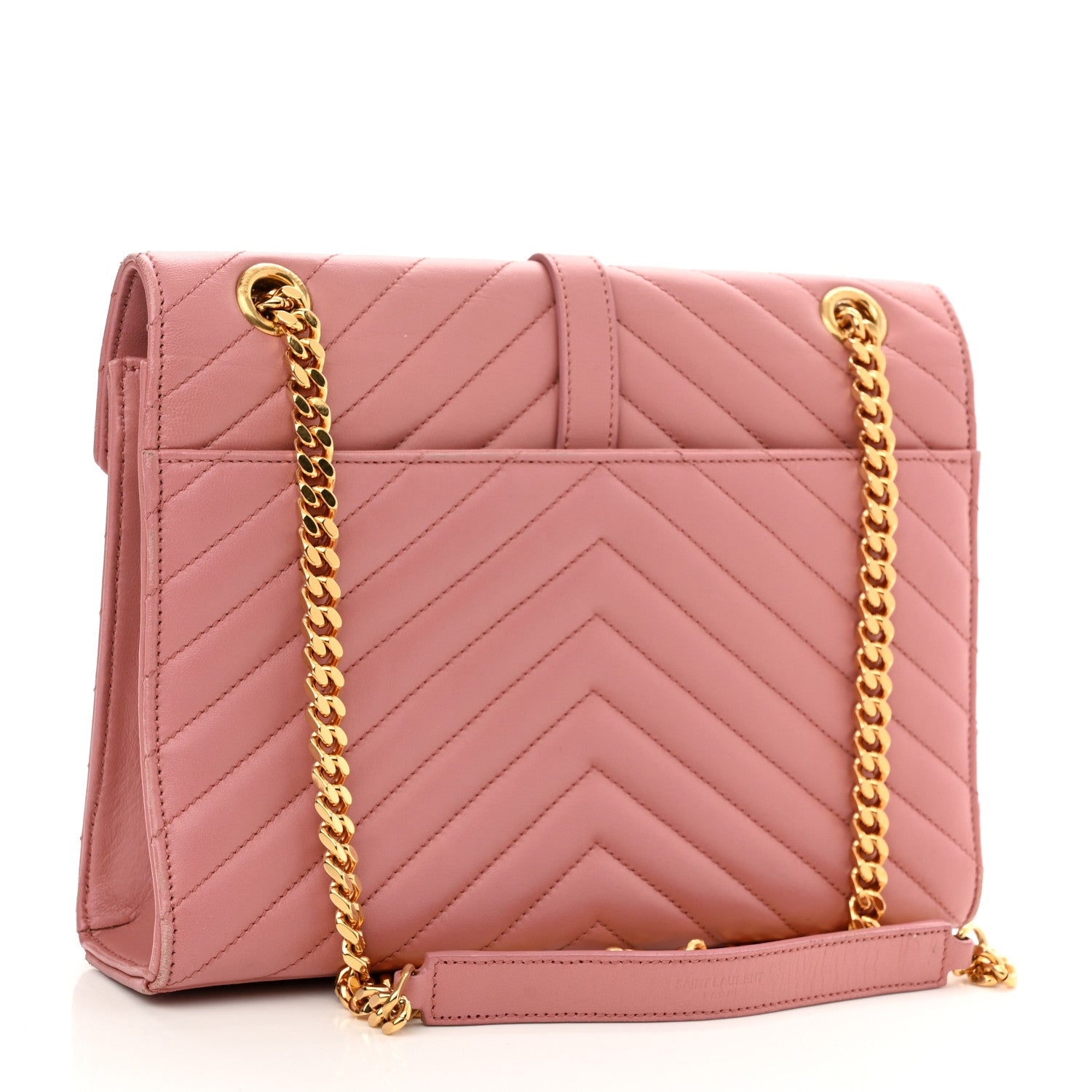 Saint Laurent Smooth Calfskin Matelasse Chevron Large Monogram Satchel Tender Pink 2 of 12