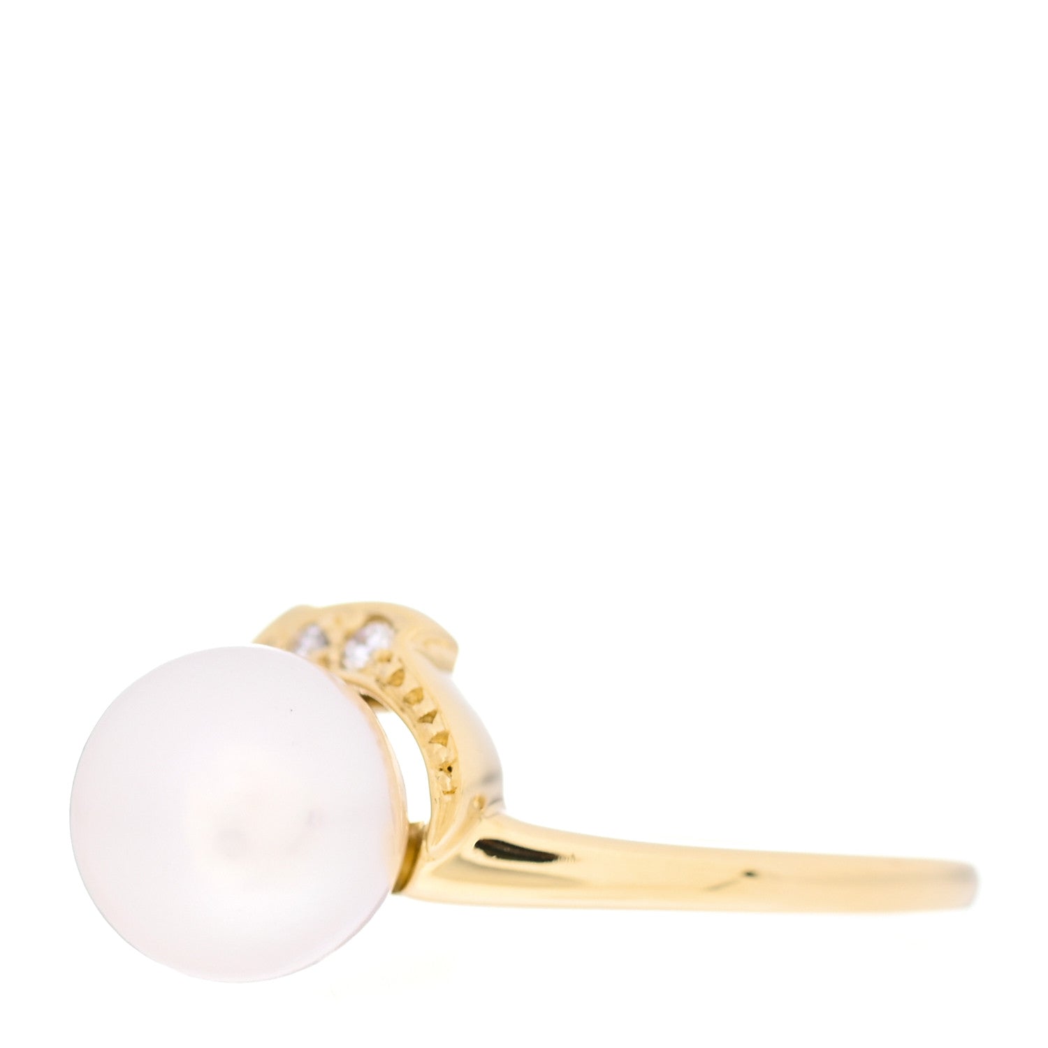 Mikimoto 18K Yellow Gold Diamond Akoya Pearl 8.5-9mm Ring 52 6 3 of 5