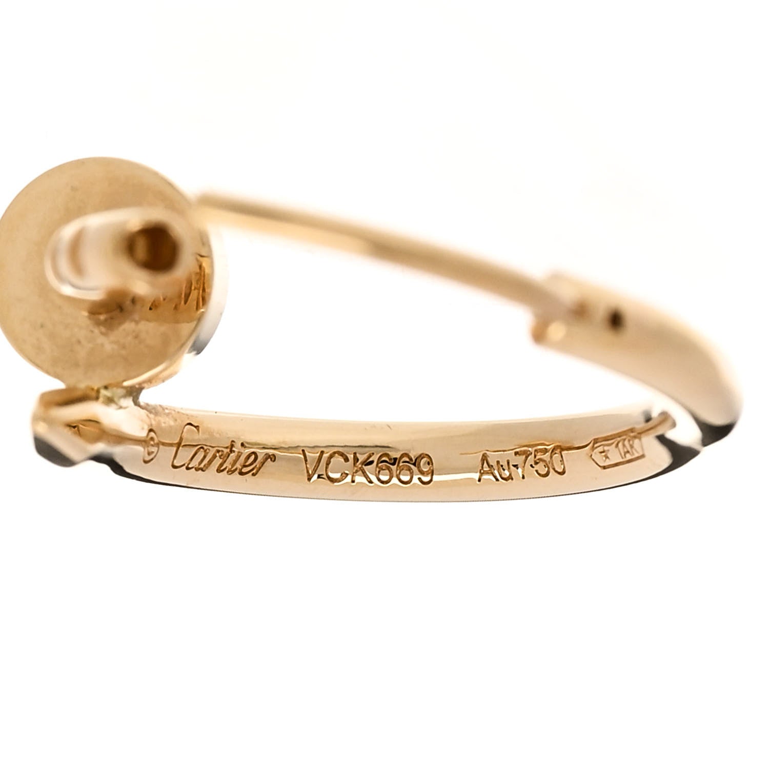 Cartier 18K Yellow Gold Juste Un Clou Hoop Earrings 5 of 6