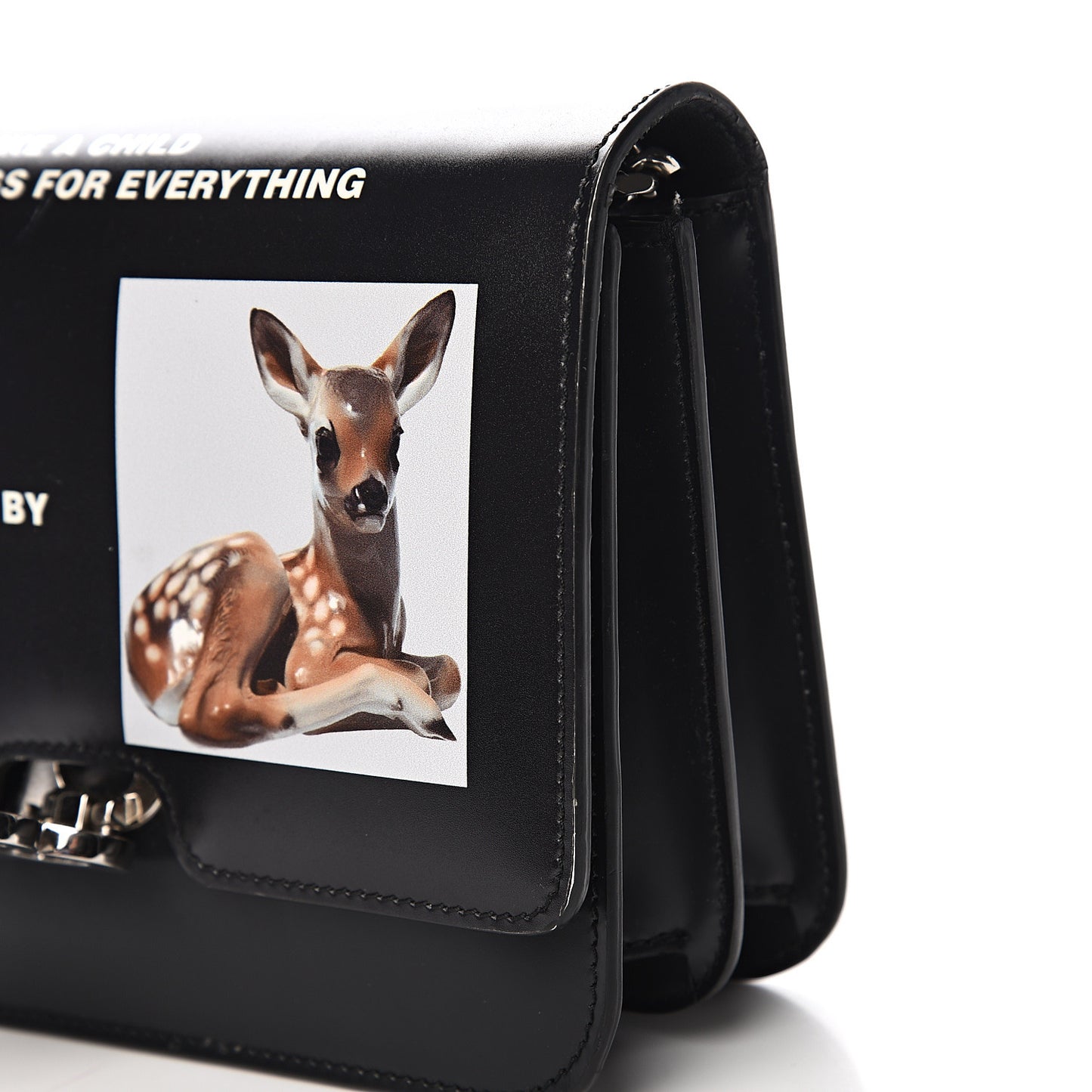 Calfskin Montage Print Small TB Bag Black