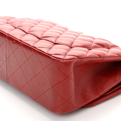 Chanel Lambskin Quilted Jumbo Double Flap Red 11 of 20