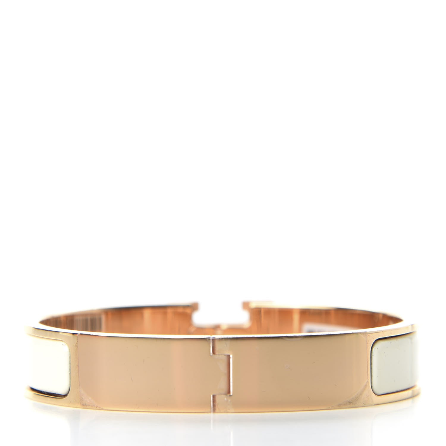 Hermes Enamel Narrow Clic Clac H Bracelet GM Craie 3 of 7