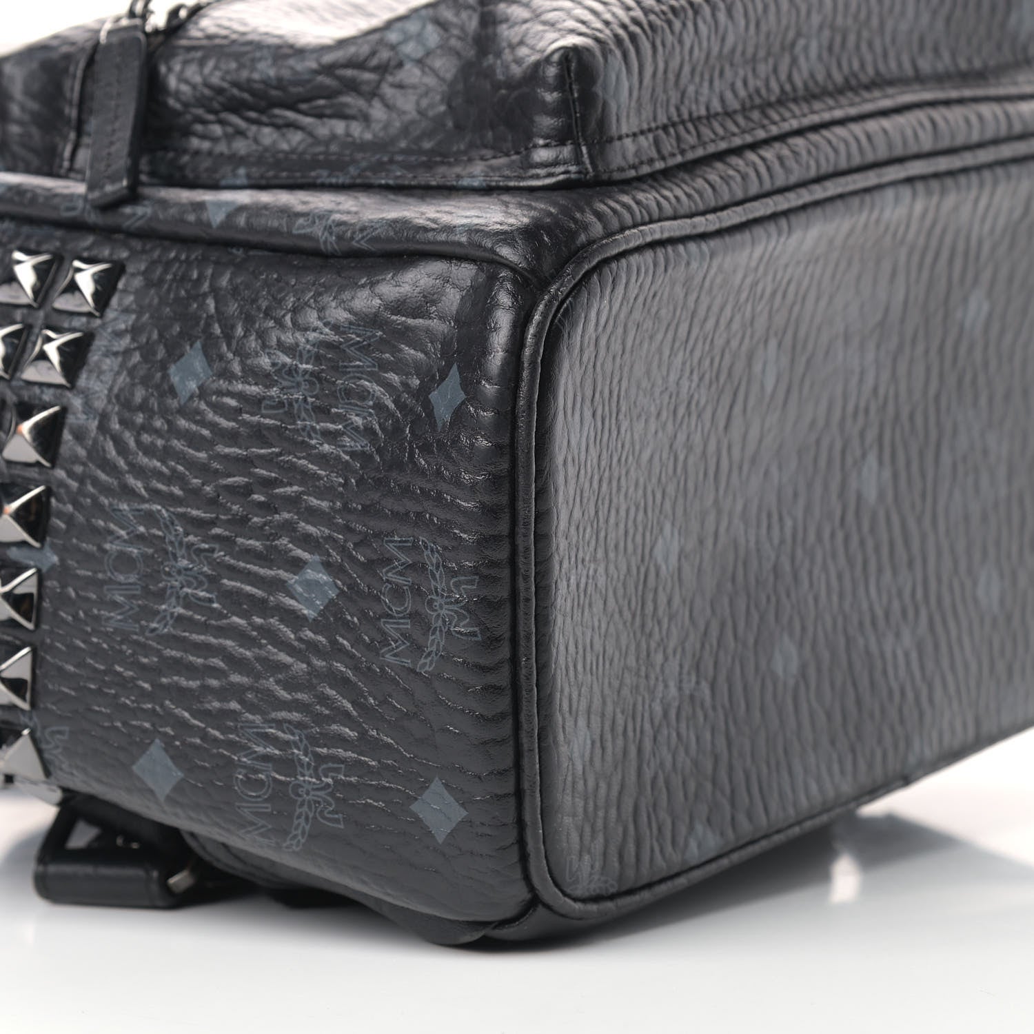 MCM Visetos Small Side Stud Stark Backpack Black 10 of 11