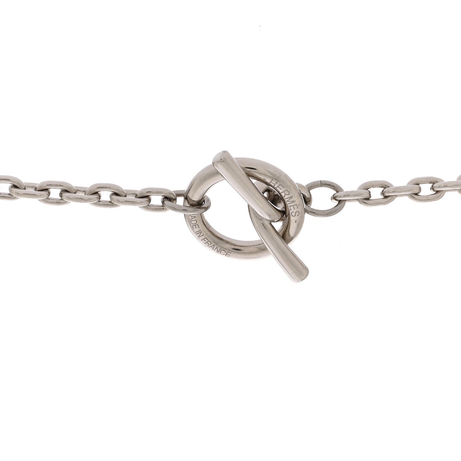 Hermes Vulcanium Chaine d'Ancre Necklace Silver Brun 5 of 6