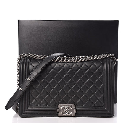 Chanel Calfskin Quilted New Medium Boy Flap Black 15 of 15