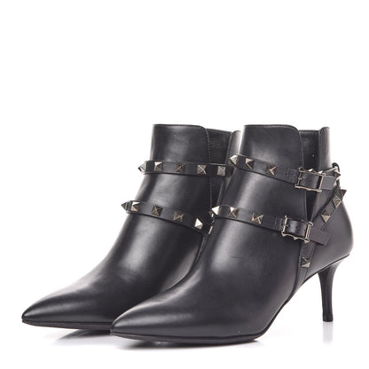 Valentino Garavani Calfskin Rockstud Double Buckle 65mm Ankle Boots 35 Black 3 of 11
