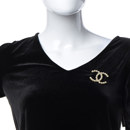 Chanel Pearl CC Brooch Pin Gold 2 of 5