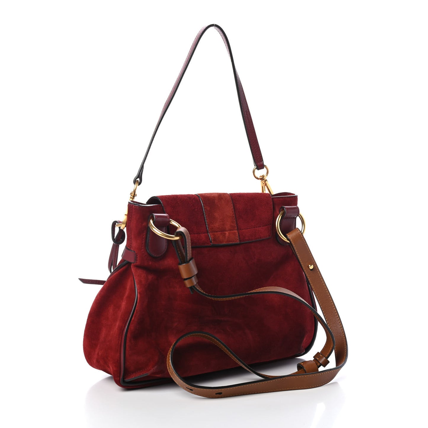 Suede Small Lexa Shoulder Bag Sienna Red