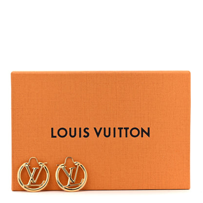 Louis Vuitton Metal Small Louise Hoop Earrings Gold 5 of 5