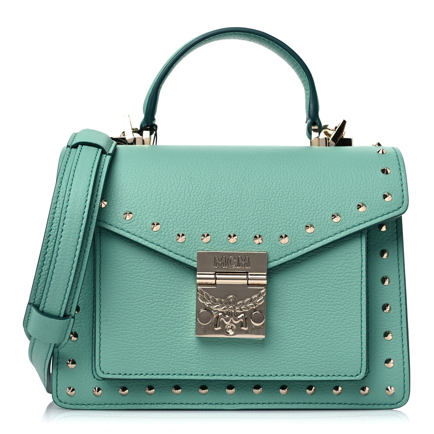 Grained Calfskin Small Studded Patricia Satchel Mint