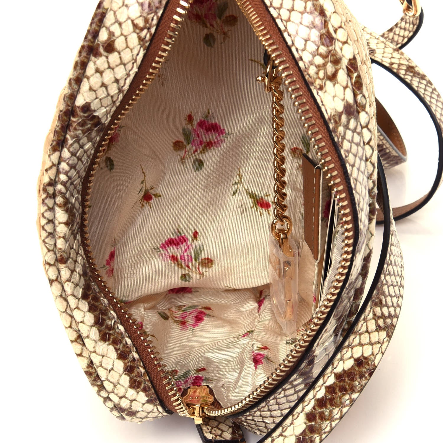 Gucci Raffia Elaphe Mini Ophidia Shoulder Bag Natural Cream Brown 4 of 4