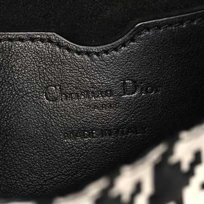 Christian Dior Box Calfskin Houndstooth Quilted East West Bobby Bag Black White 5 of 8