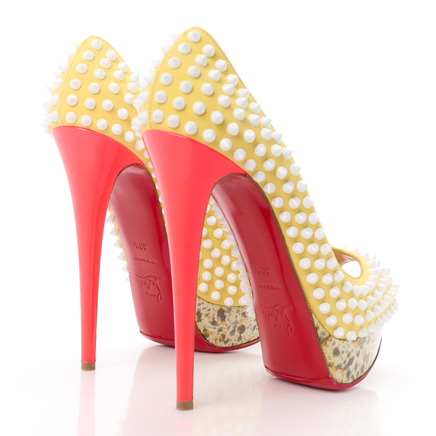 Veau Velours Lady Peep Spikes 150 Pumps 39.5 Sun