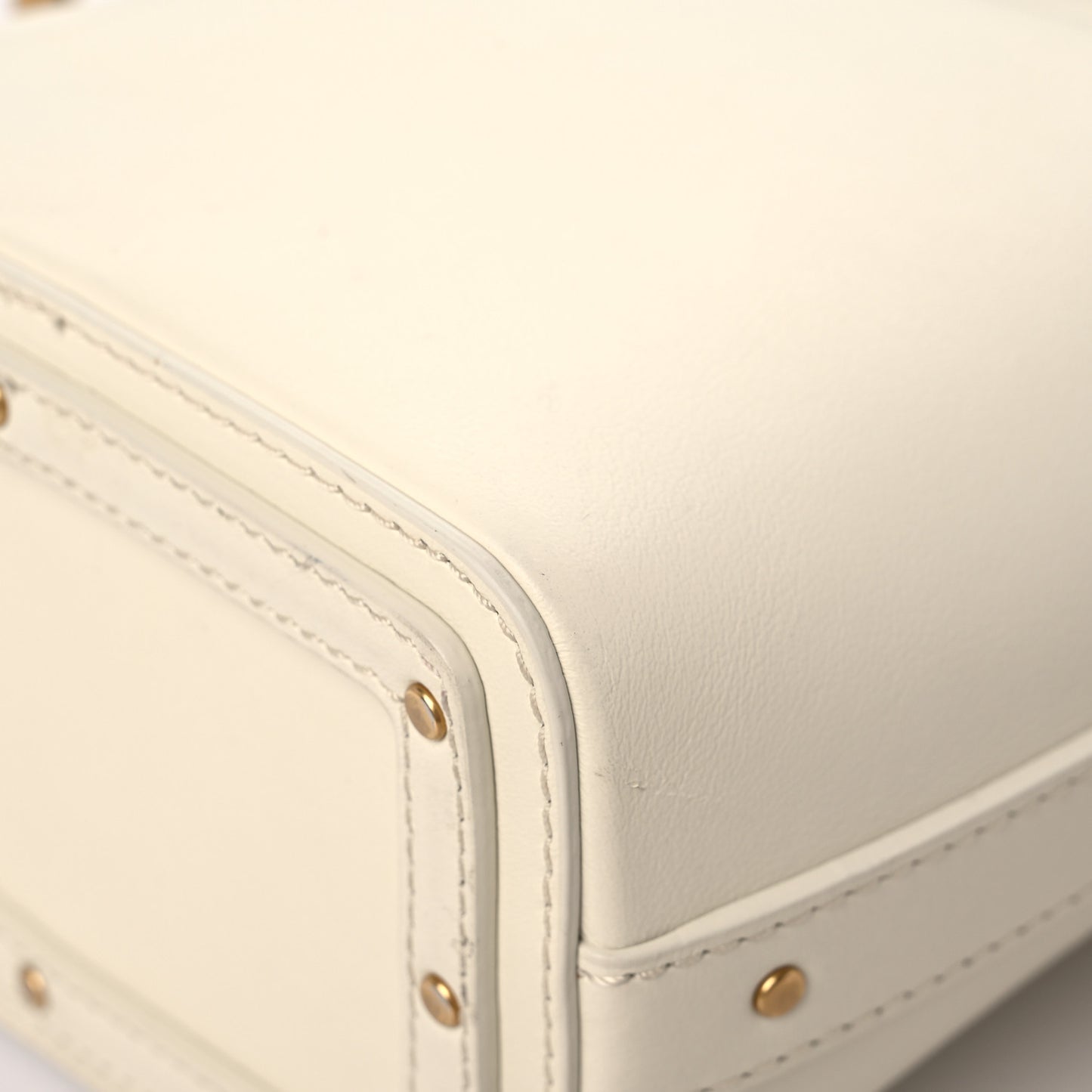 Smooth Calfskin Mini Roy Bucket Bag Natural White