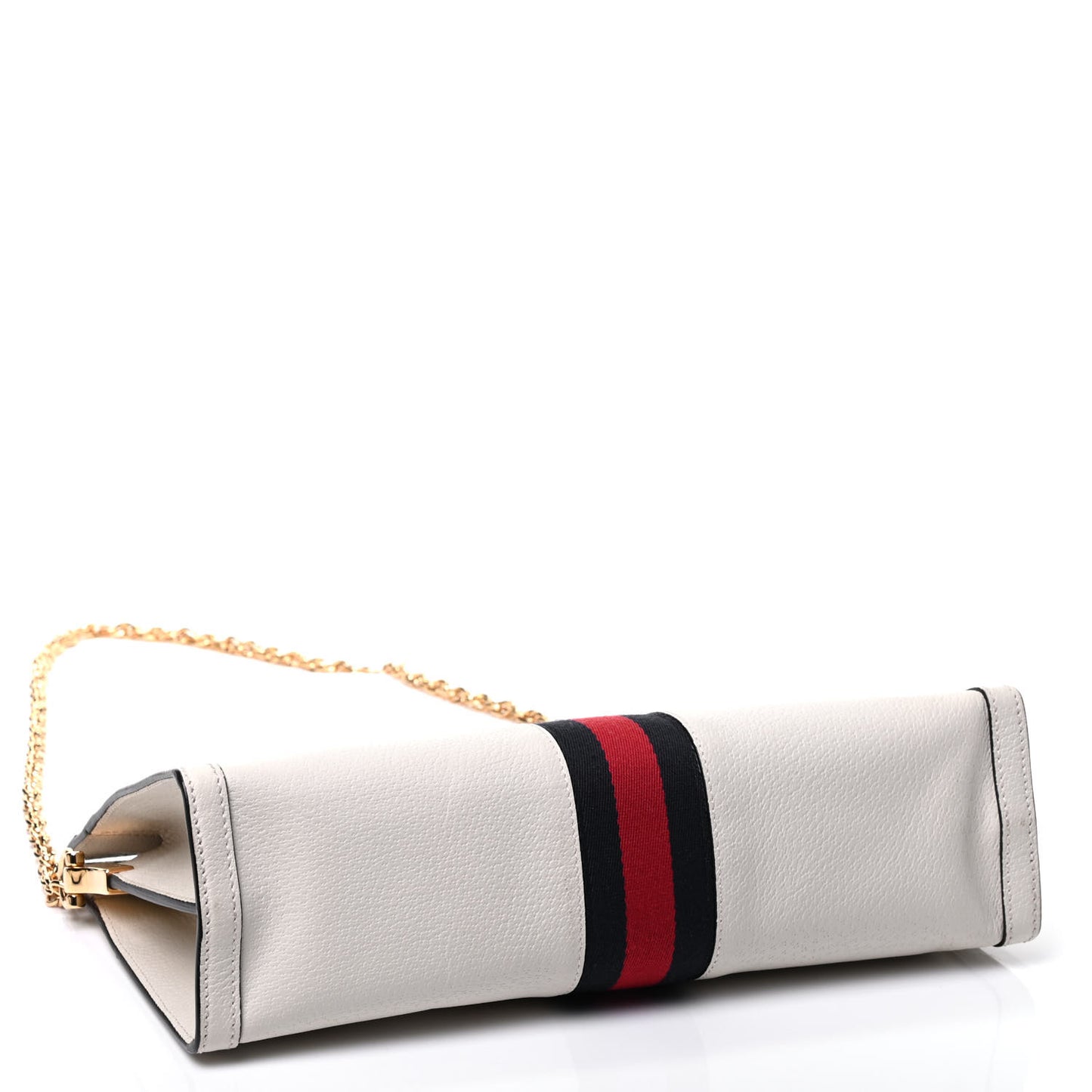 Textured Calfskin Medium Ophidia Chain Shoulder Bag Mystic White