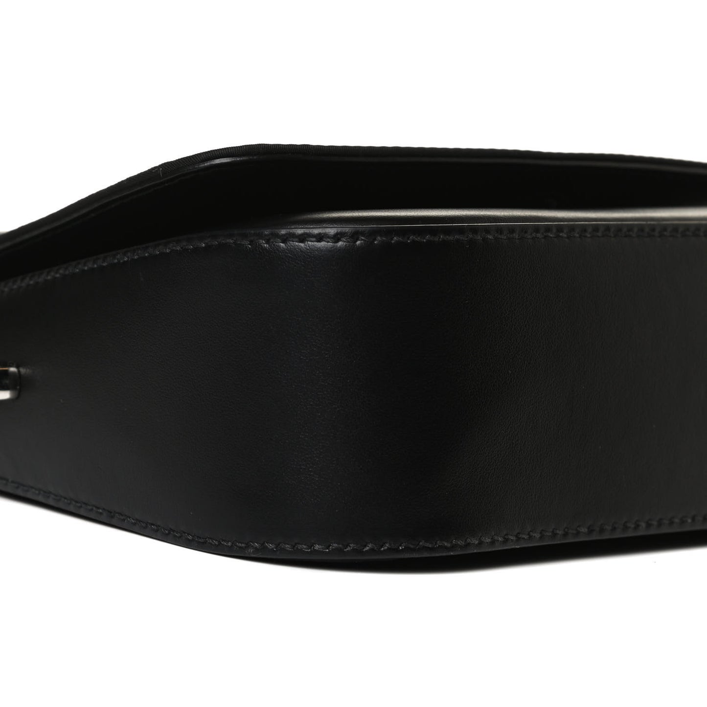 Nylon Calfskin Identity Shoulder Bag Black