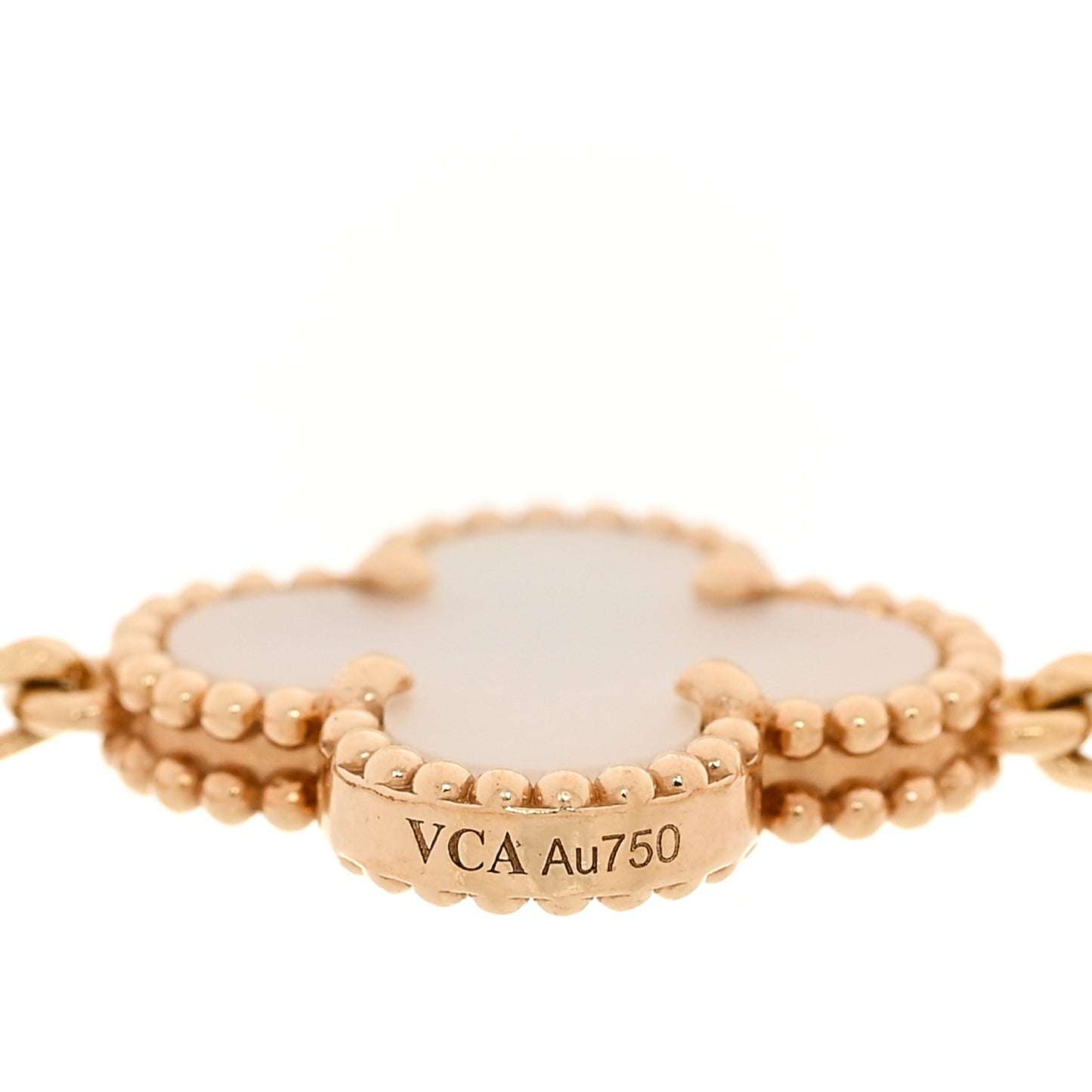 18K Yellow Gold Mother of Pearl 5 Motifs Vintage Alhambra Bracelet