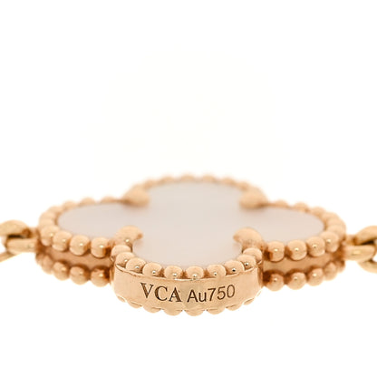 Van Cleef & Arpels 18K Yellow Gold Mother of Pearl 5 Motifs Vintage Alhambra Bracelet 5 of 6