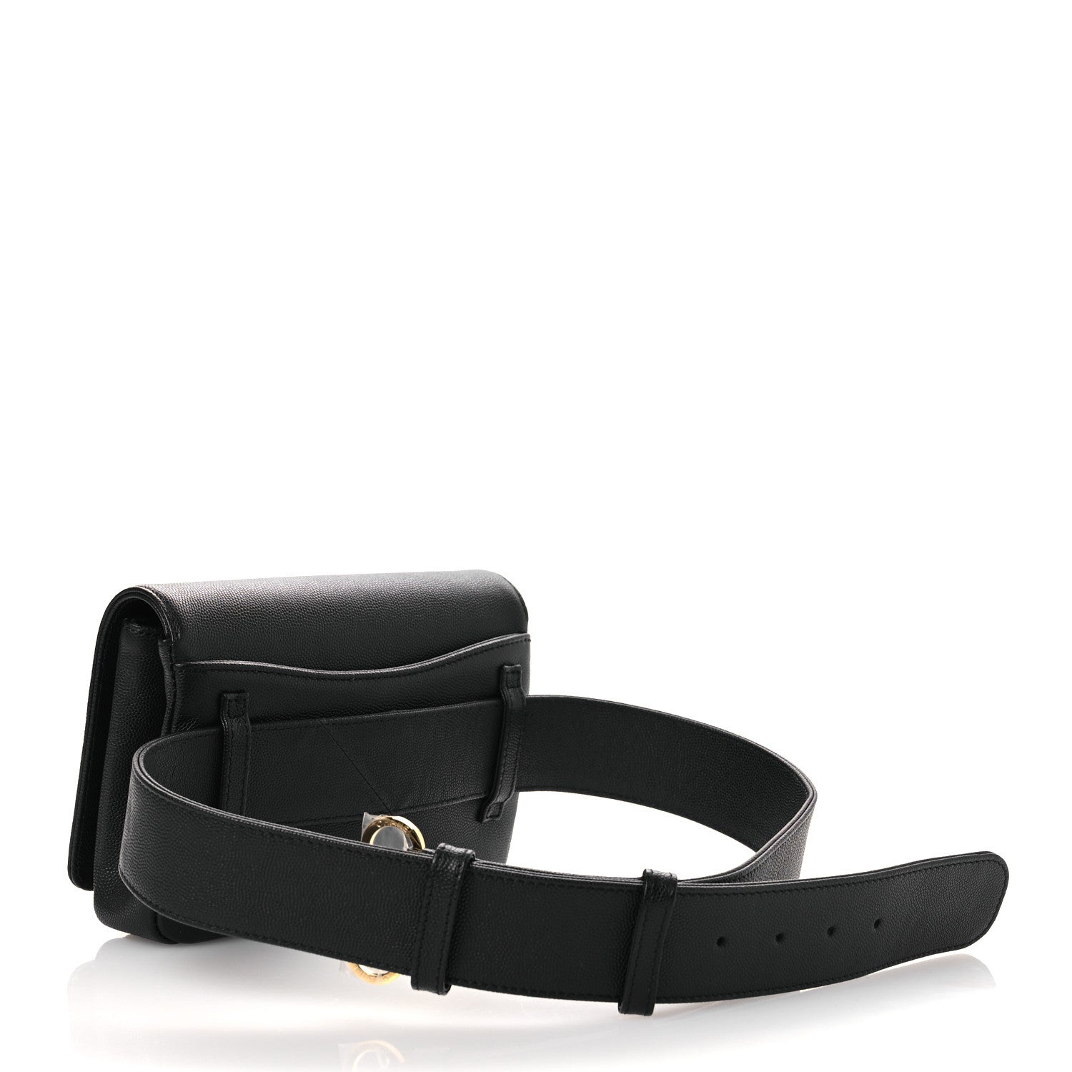 Chanel Grained Calfskin Embroidered Captain Gold Belt Bag Black