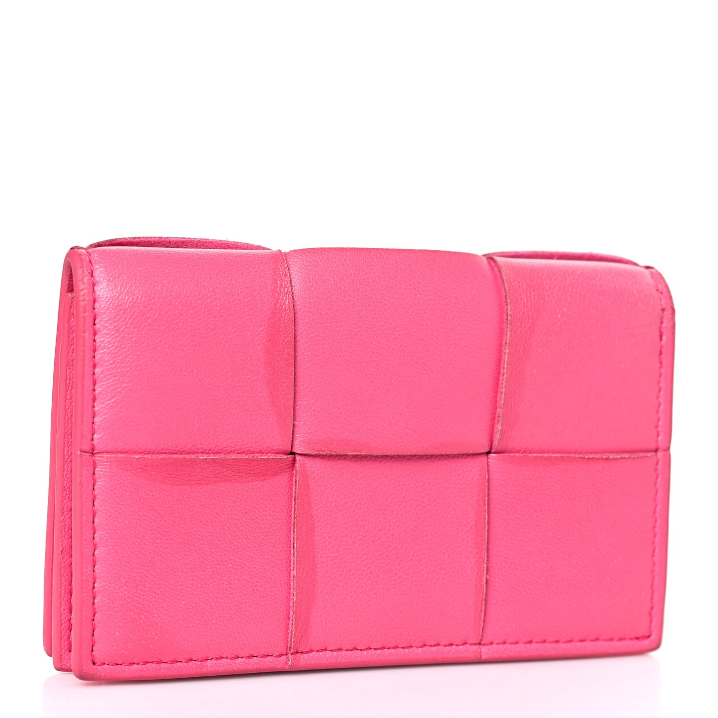 Nappa Maxi Intrecciato Card Holder Wallet Pink