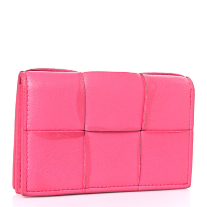 Bottega Veneta Nappa Maxi Intrecciato Card Holder Wallet Pink 3 of 8