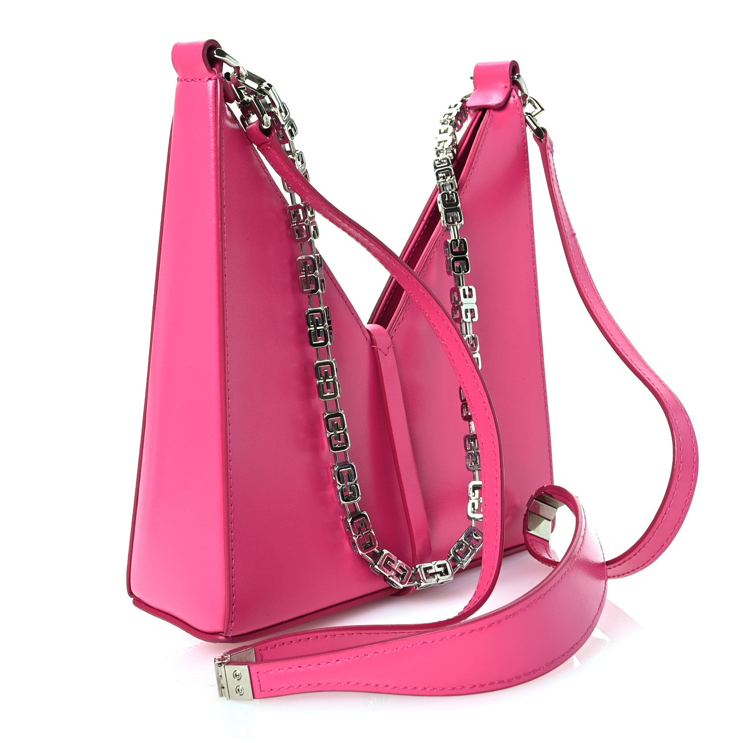 Givenchy Box Calfskin Mini Cut Out Shoulder Bag Neon Pink 3 of 11