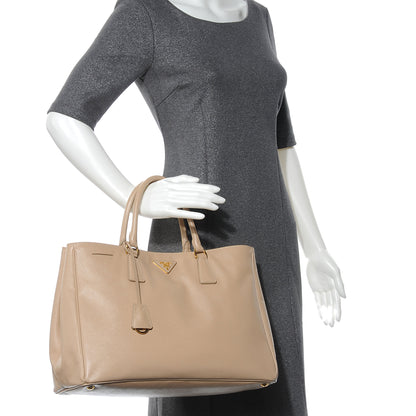 Prada Saffiano Lux Large Tote Sabbia 2 of 10