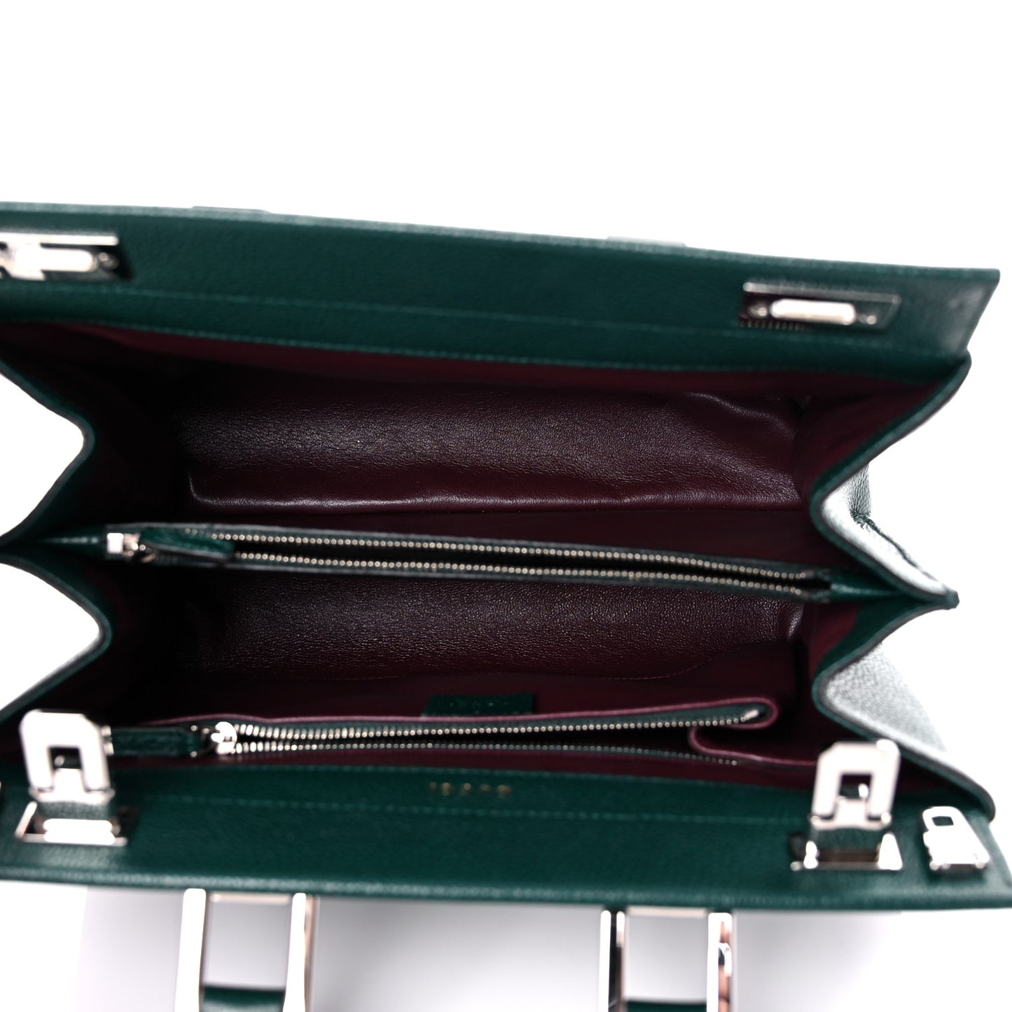 Grainy Calfskin Small Zumi Top Handle Bag Vintage Green
