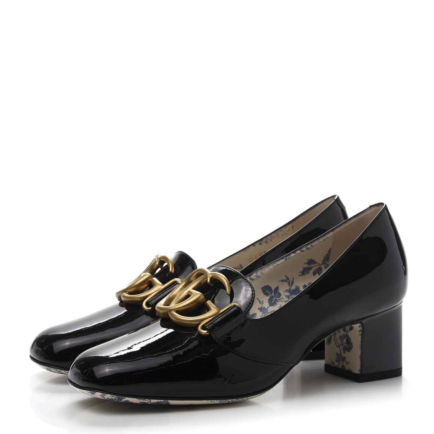 Vernice GG Victoire 55mm Loafer Pumps 36 Black