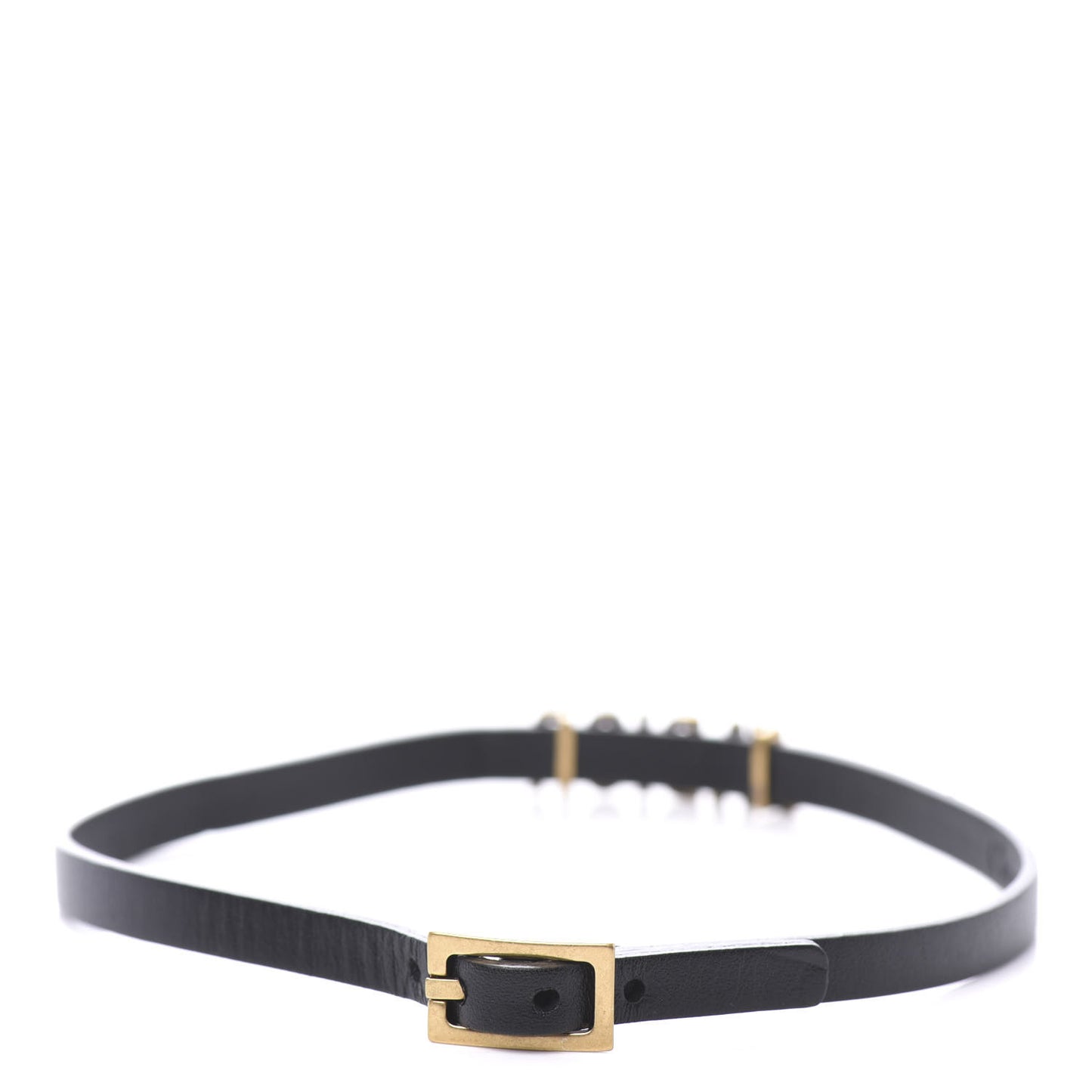 Calfskin J'Adior Logo Choker Necklace Black