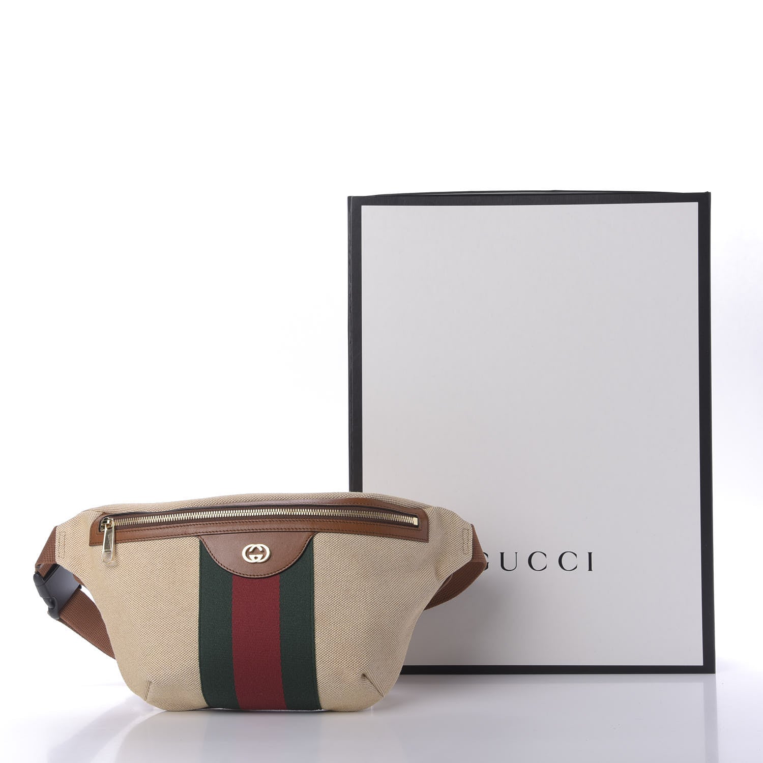 Gucci Vintage Canvas Web Belt Bag Sand Cuir 10 of 10