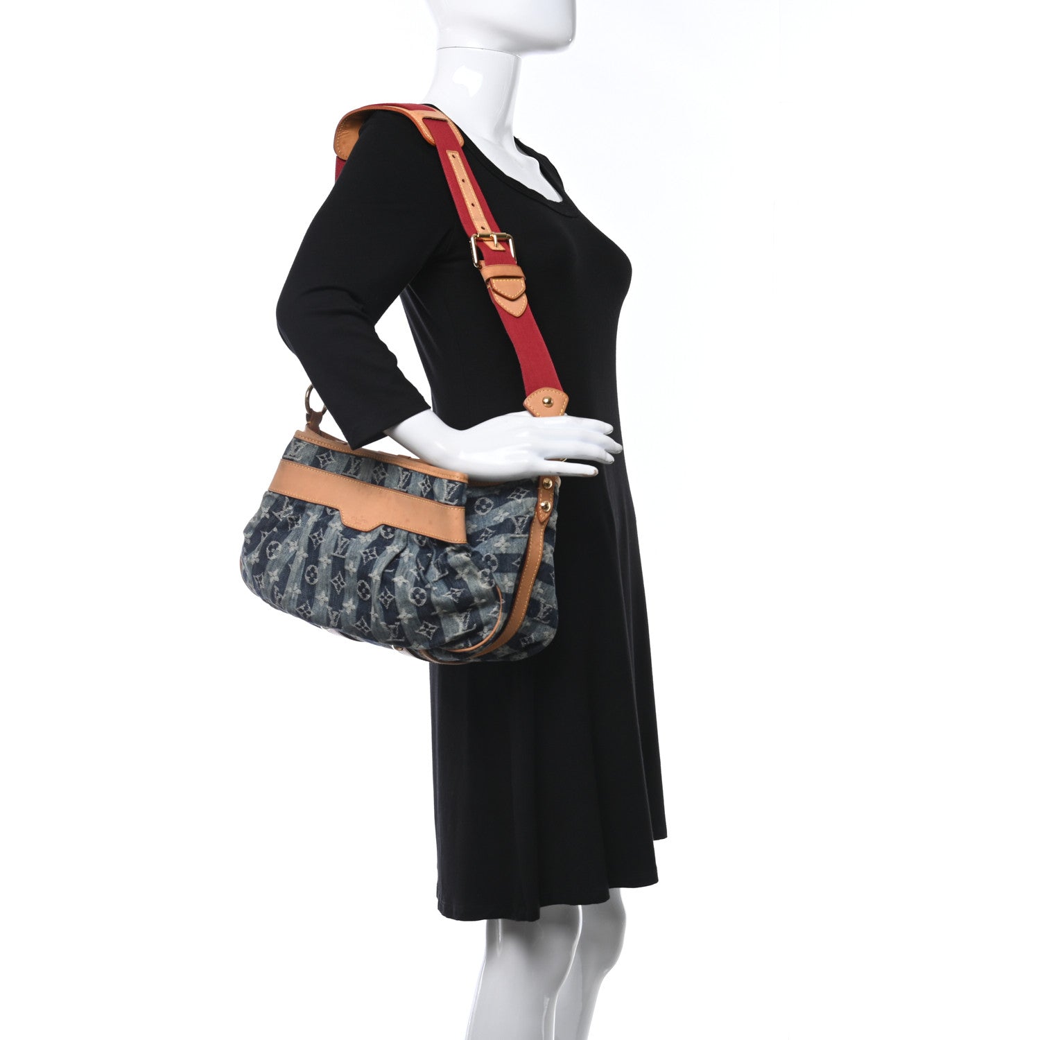 Louis Vuitton Denim Raye Porte Epaule MM 2 of 14