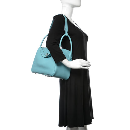 Hermes Taurillon Clemence Lindy 30 Bleu Atoll 2 of 11