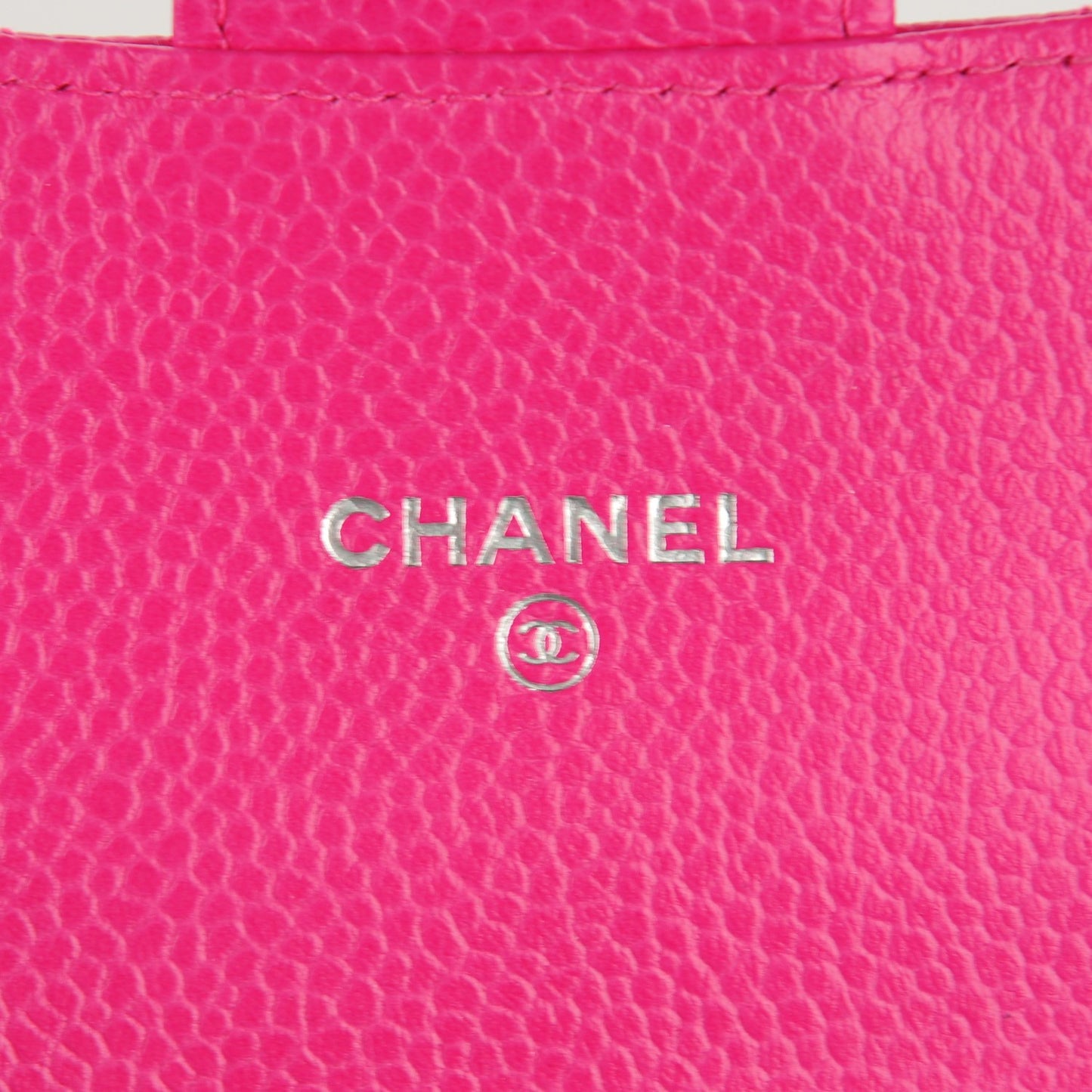 Caviar Quilted Small Flap Wallet Dark Pink