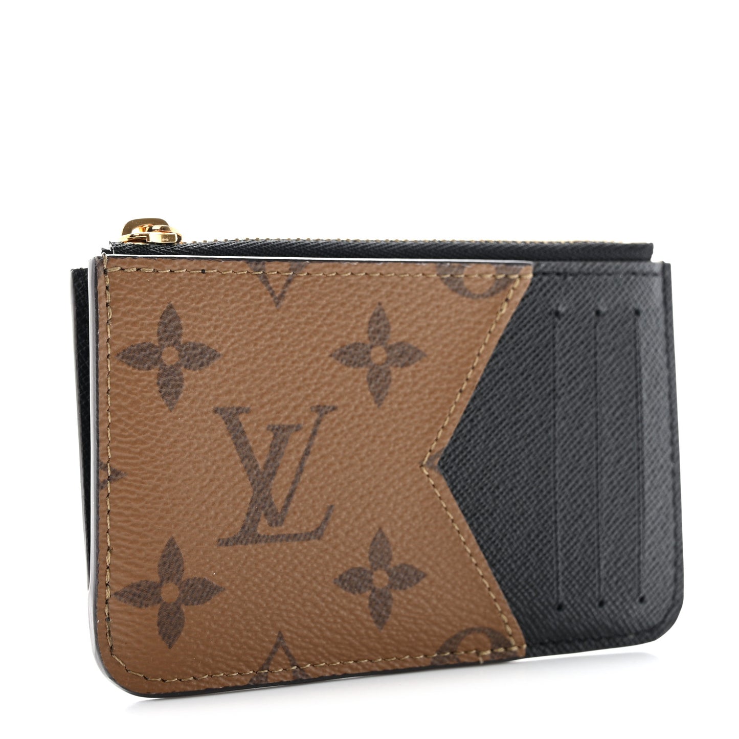 Reverse Monogram Zipped Romy Card Holder