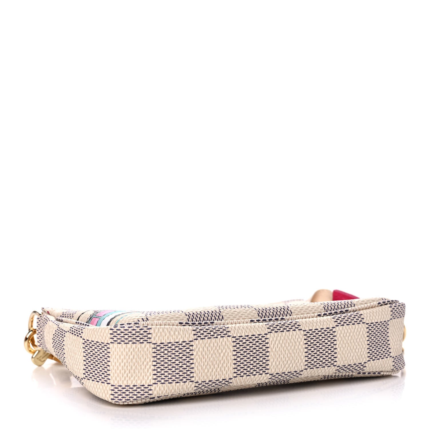 Louis Vuitton Damier Azur 2021 Christmas Animation Hollywood Mini Pochette Accessories Fuchsia 4 of 11